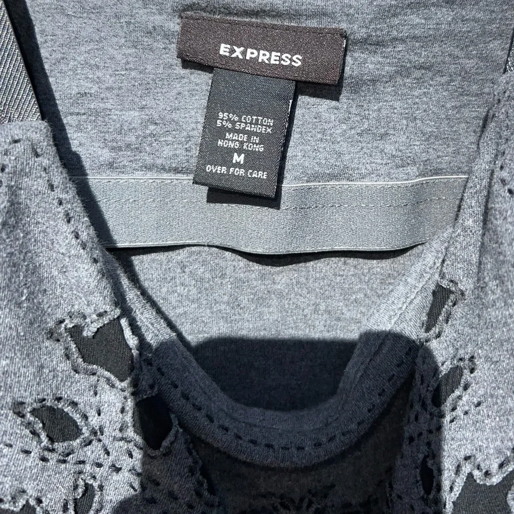 Express black and gray crop Cami bra tank - Picture 4 of 5